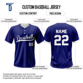 Cobalt Custom Two-Button Baseball Jersey